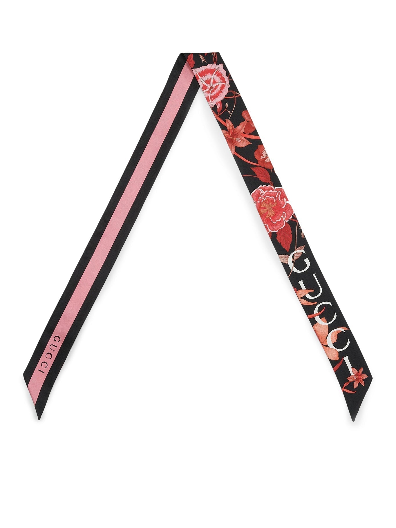 FLORAL GUCCI PRINT SILK NECK BOW