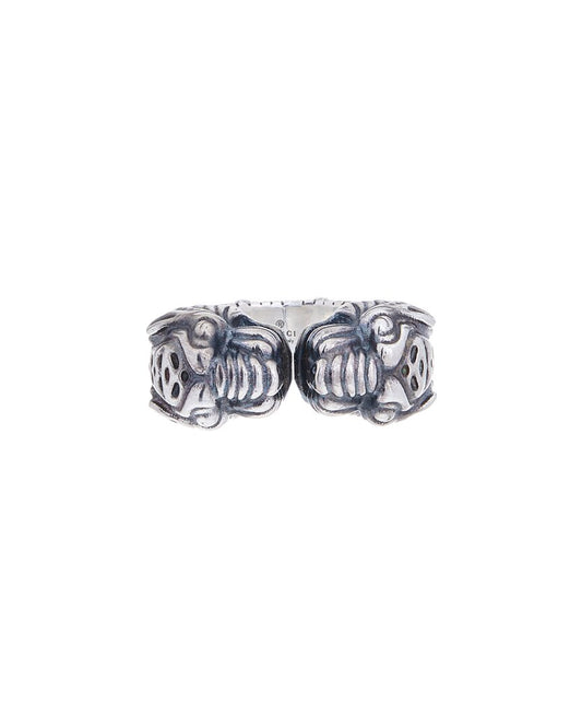 Gucci Vintage Feline Silver Ring No Color