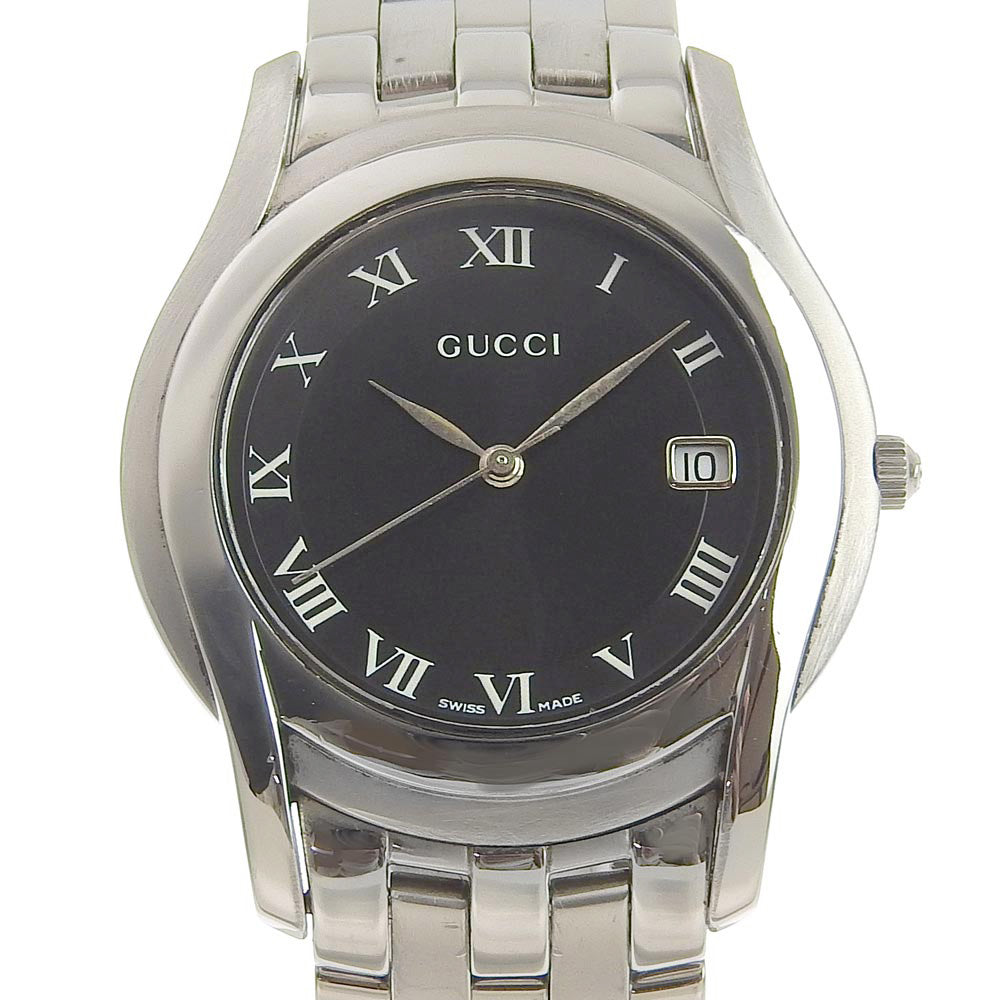 GUCCI Watches Quartz 5500M Stainless Steel black black dial mens Used