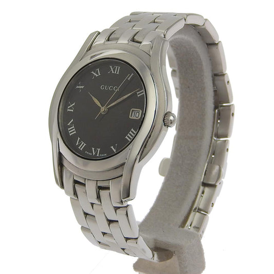 GUCCI Watches Quartz 5500M Stainless Steel black black dial mens Used
