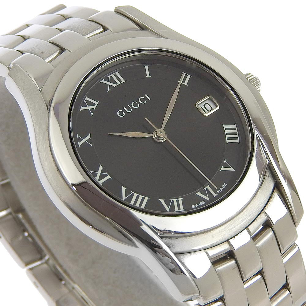 GUCCI Watches Quartz 5500M Stainless Steel black black dial mens Used