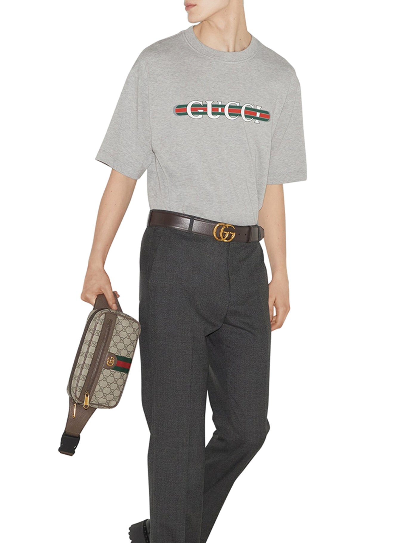 COTTON JERSEY T-SHIRT WITH GUCCI PRINT