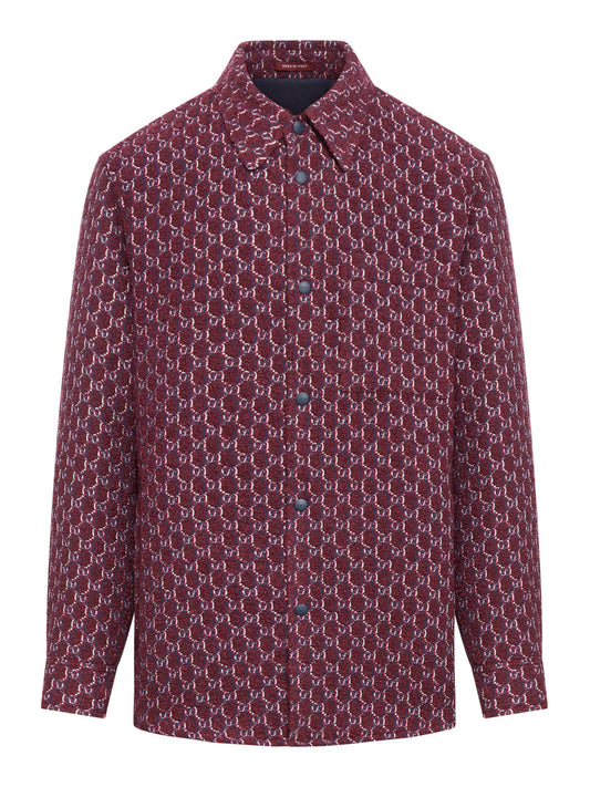 Gucci Men Gg Wool Shirt