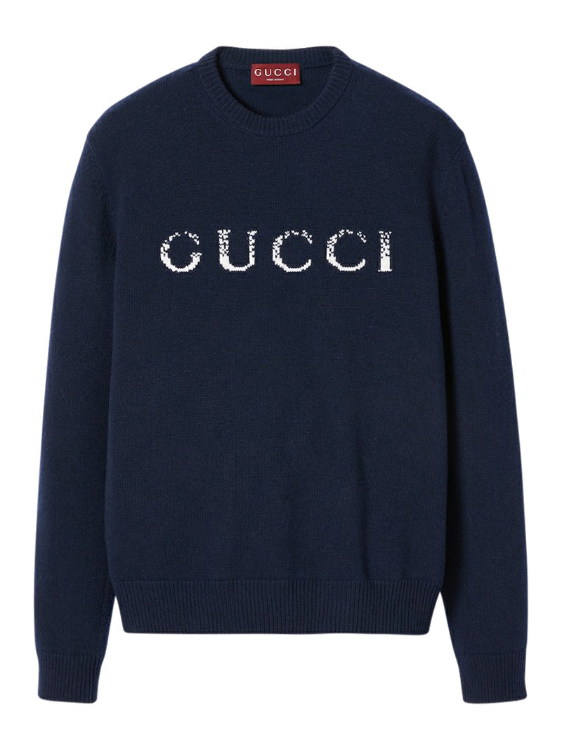 Gucci Men Wool Jumper With Gucci Inlay