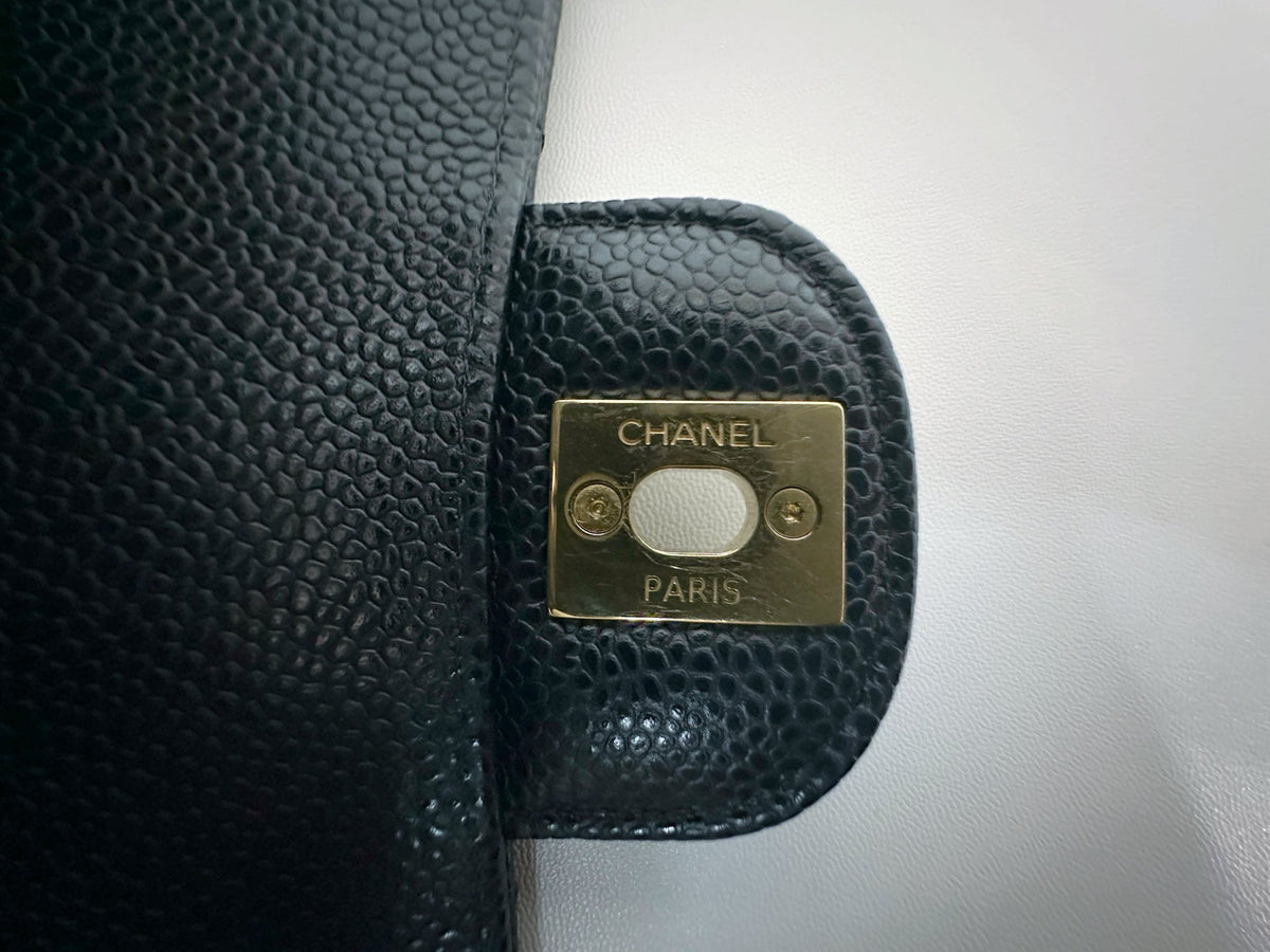 Chanel Small Classic Quilted Caviar Double Flap Bag Black