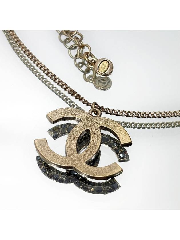 Big CC Logo Coco Cubic Gold Necklace Pendant 4VCHA16043 Chanel