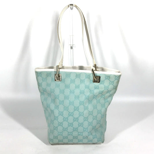 GUCCI Tote Bag 002 1099 Canvas / leather Light green Shoulder Bag Shoulder Bag GG Bucket Women Used