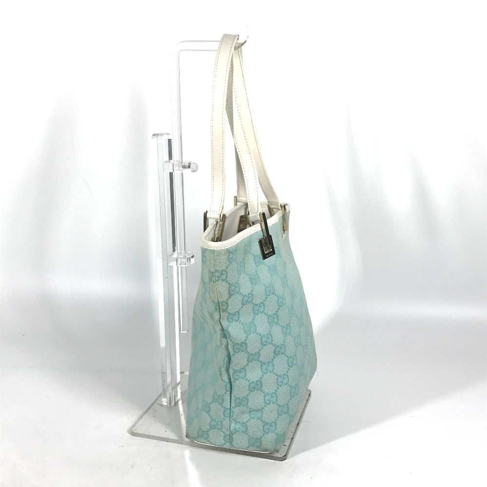GUCCI Tote Bag 002 1099 Canvas / leather Light green Shoulder Bag Shoulder Bag GG Bucket Women Used
