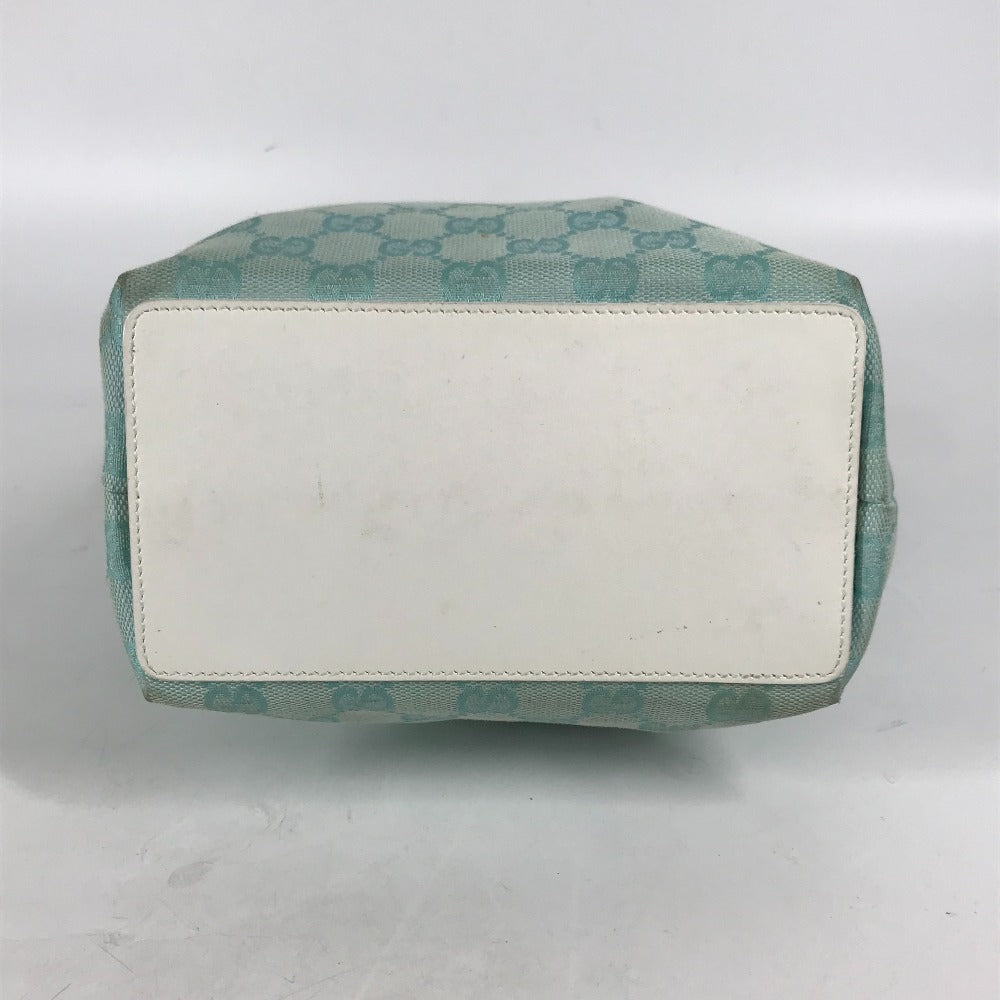 GUCCI Tote Bag 002 1099 Canvas / leather Light green Shoulder Bag Shoulder Bag GG Bucket Women Used
