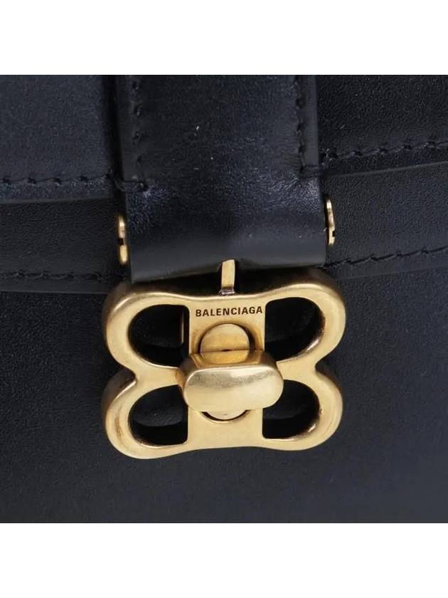 Luxury Balenciaga  WoMen's BB Buckle Flap Shoulder Bag Black