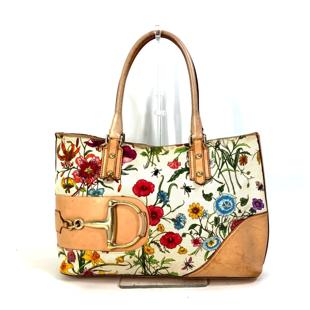 GUCCI Shoulder Bag 137385 Canvas / leather multicolor Flora floral pattern flower Women Used