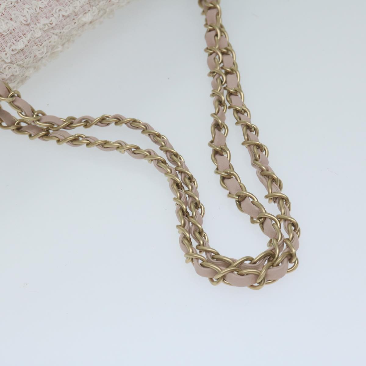 Top Quality Chanel Matelasse Chain Shoulder Bag Tweed Pink CC Auth 60753A
