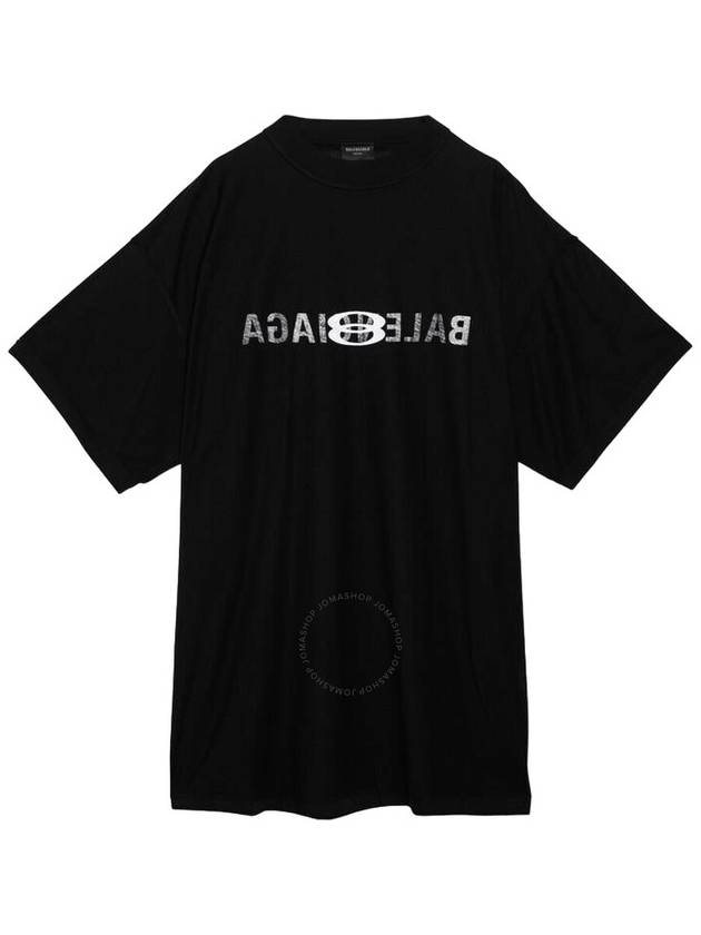 Luxury Balenciaga  Logo Print Short Sleeve T-Shirt Black
