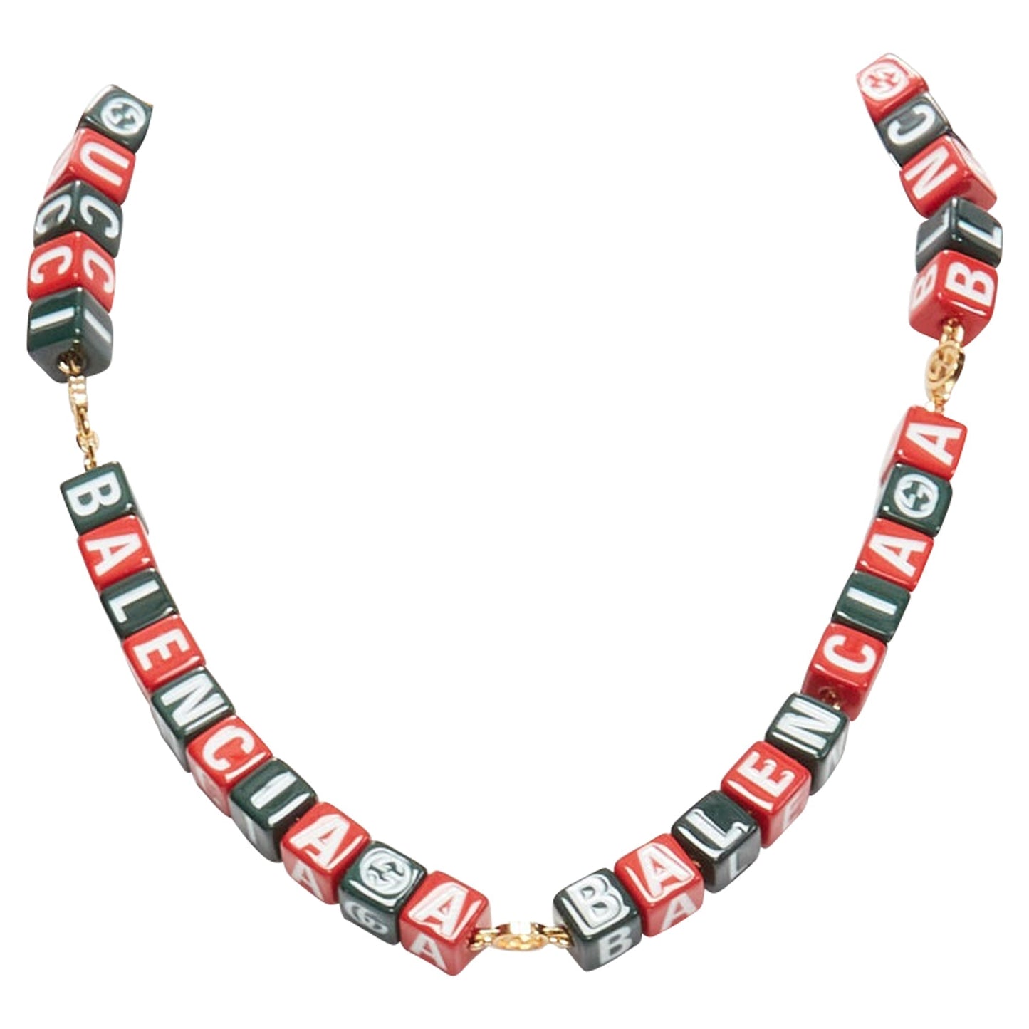 Gucci Luxury Balenciaga  Hacker Project Symbols Cubes Short Necklace