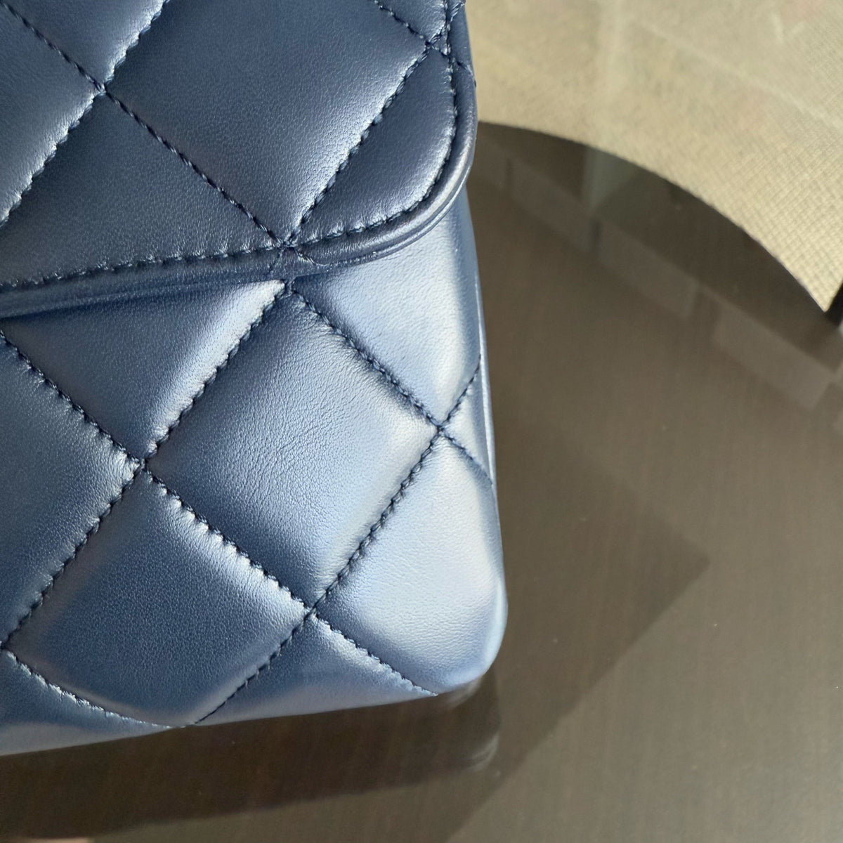 Chanel Trendy CC Small 25CM - Quilted Lambskin Dark Navy Blue Gold Hardware Series 24