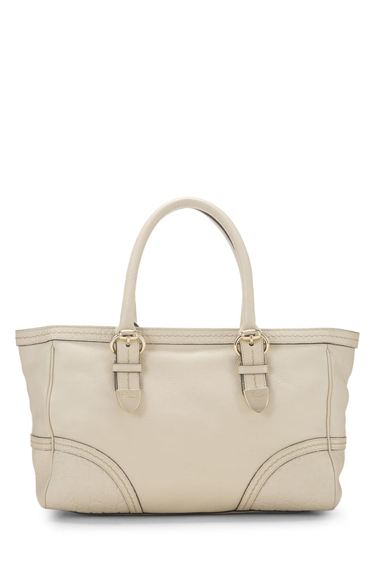 Gucci, Cream Leather Signora Tote, White