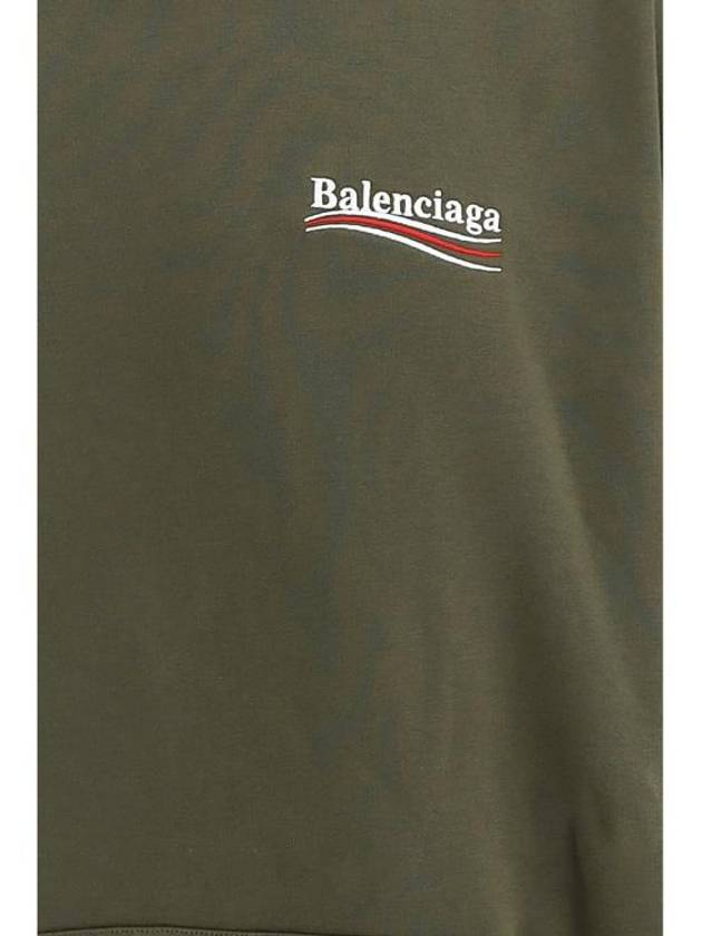 Luxury Balenciaga  Men's Political Campaign Large Fit Hoodie Khaki