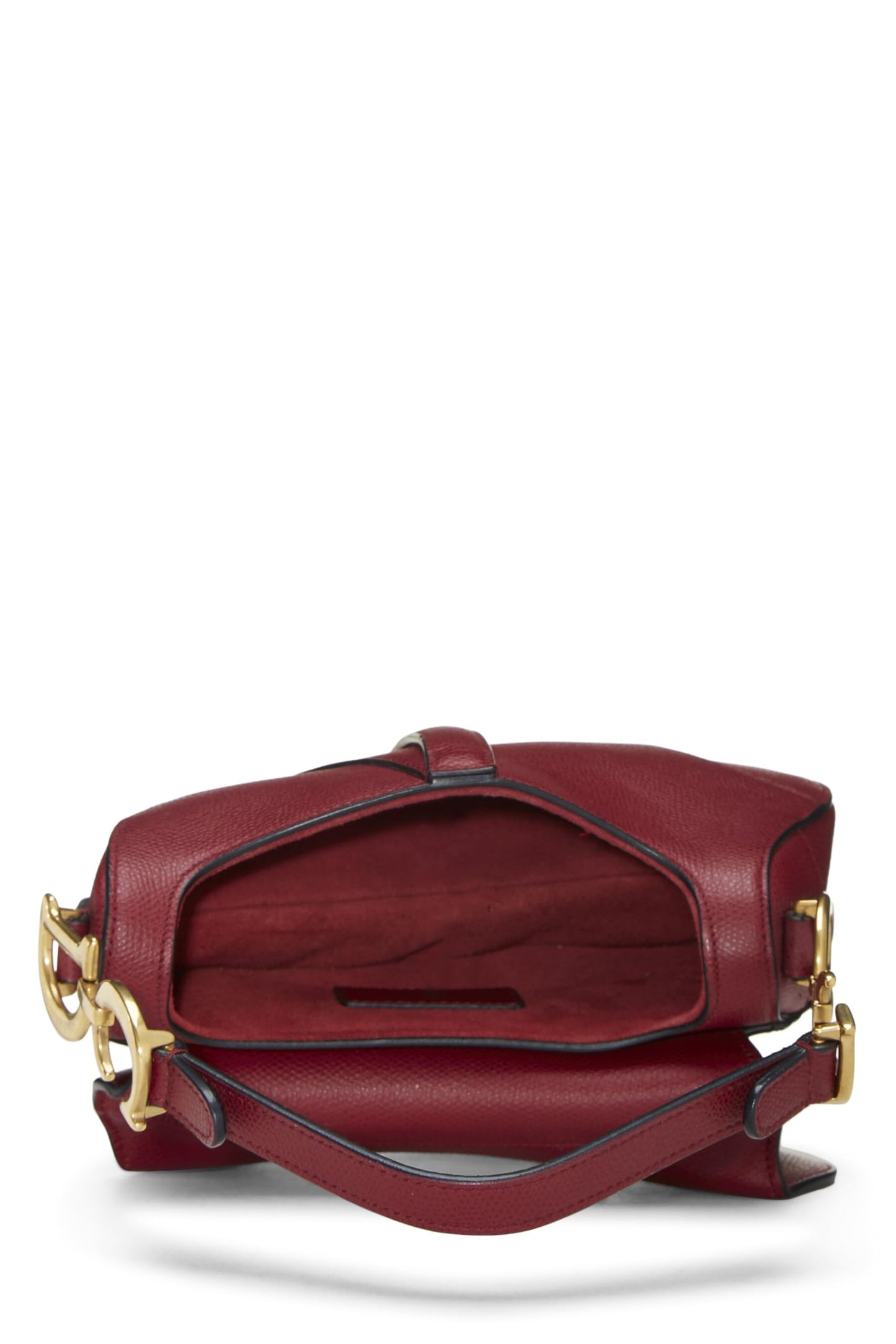 Dior,  Burgundy Calfskin Saddle Bag Burgundy