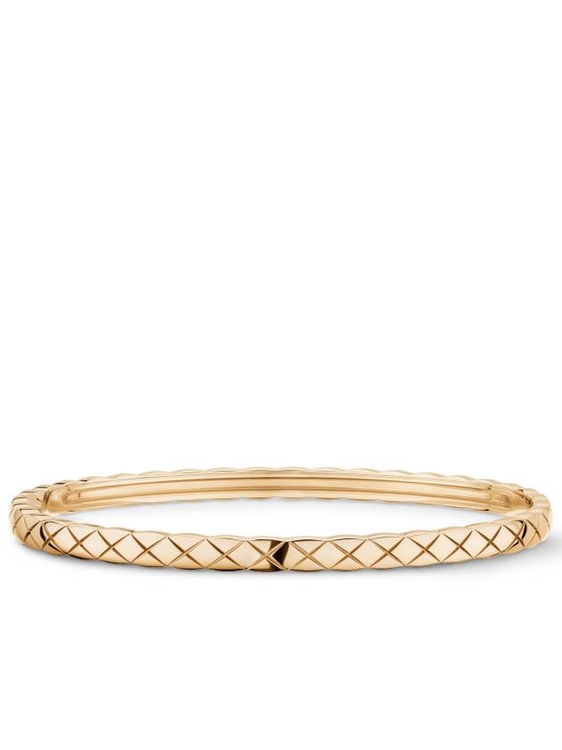 Coco Crush Quilted Motif Mini Bangle Bracelet Gold Chanel
