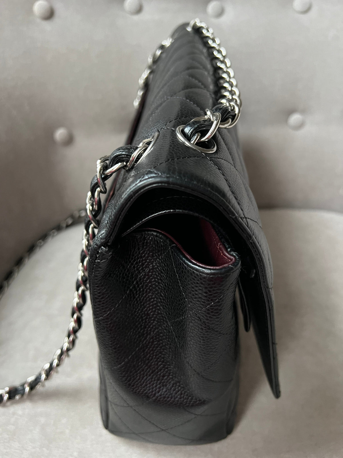 Chanel Maxi Double Flap in Black Caviar