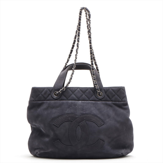 Chanel Coco Suede 2WAY HandBag Pearl Silver  17th