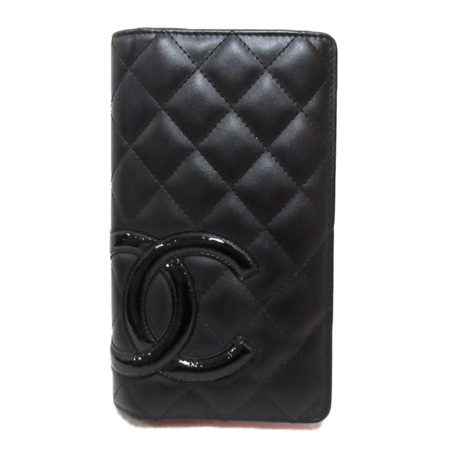 Chanel Champion Line Zip Long Wallet Two Fold Wallet Wallet Leather  Black