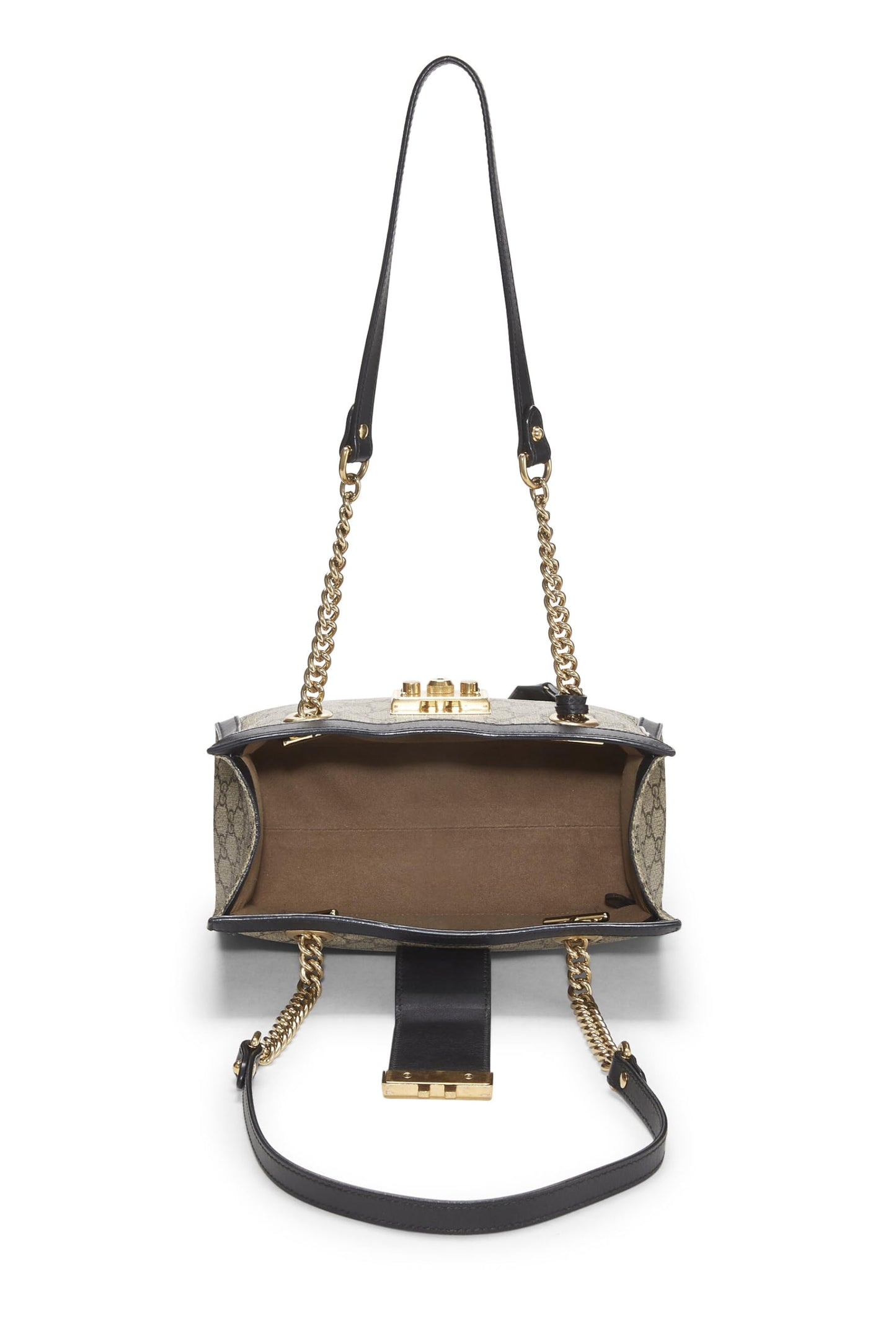 Gucci, Black GG Supreme Padlock Tote Small, Black