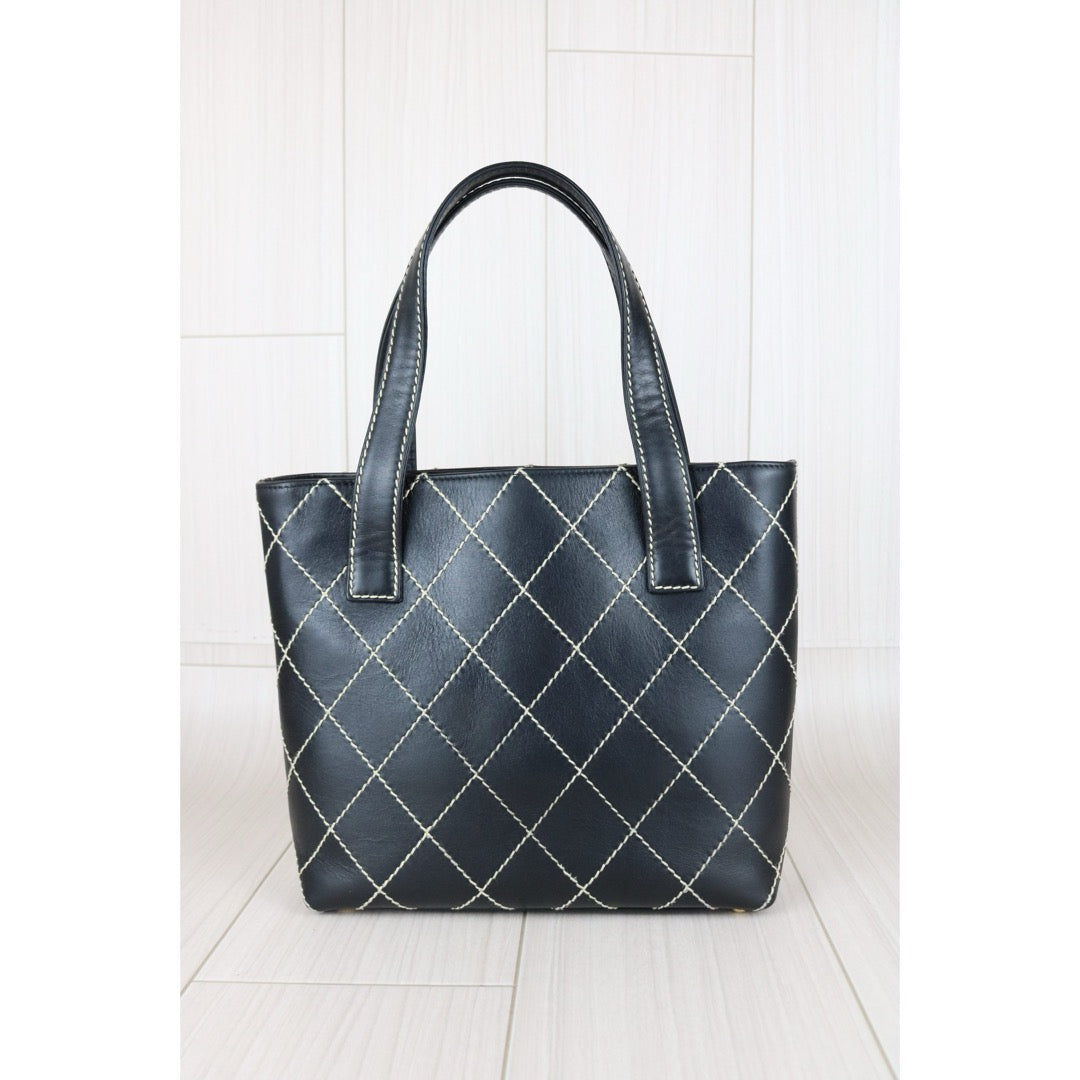 Good ( Rank AB)｜ CHANEL Calf Leather Wild Ditch Hand Bag Made In 2002～2003Year｜S25030604