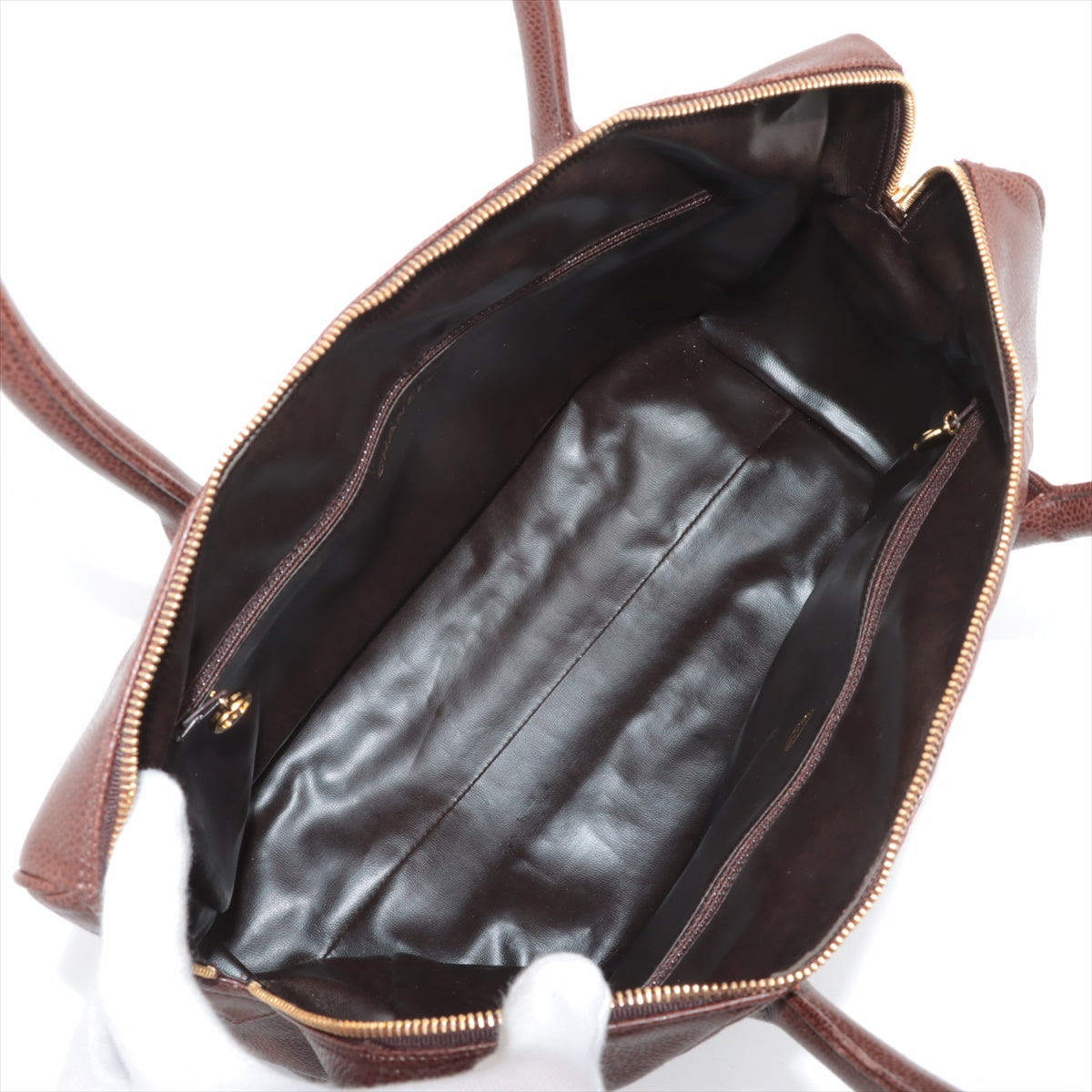 Chanel V Stitch Caviar S Tote Bag Brown G  1st