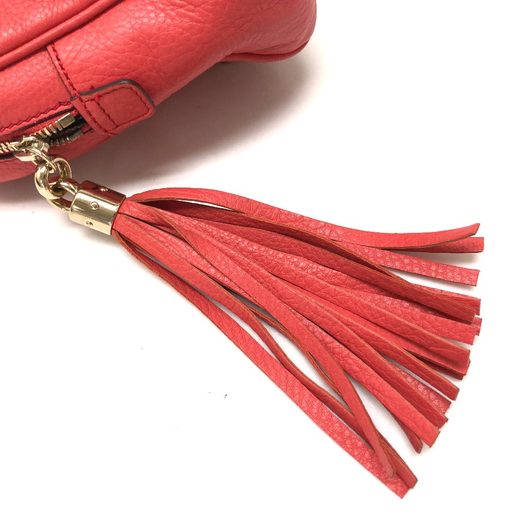 GUCCI Shoulder Bag 308983 leather Begonia pink Interlocking G SOHO Small Women Secondhand