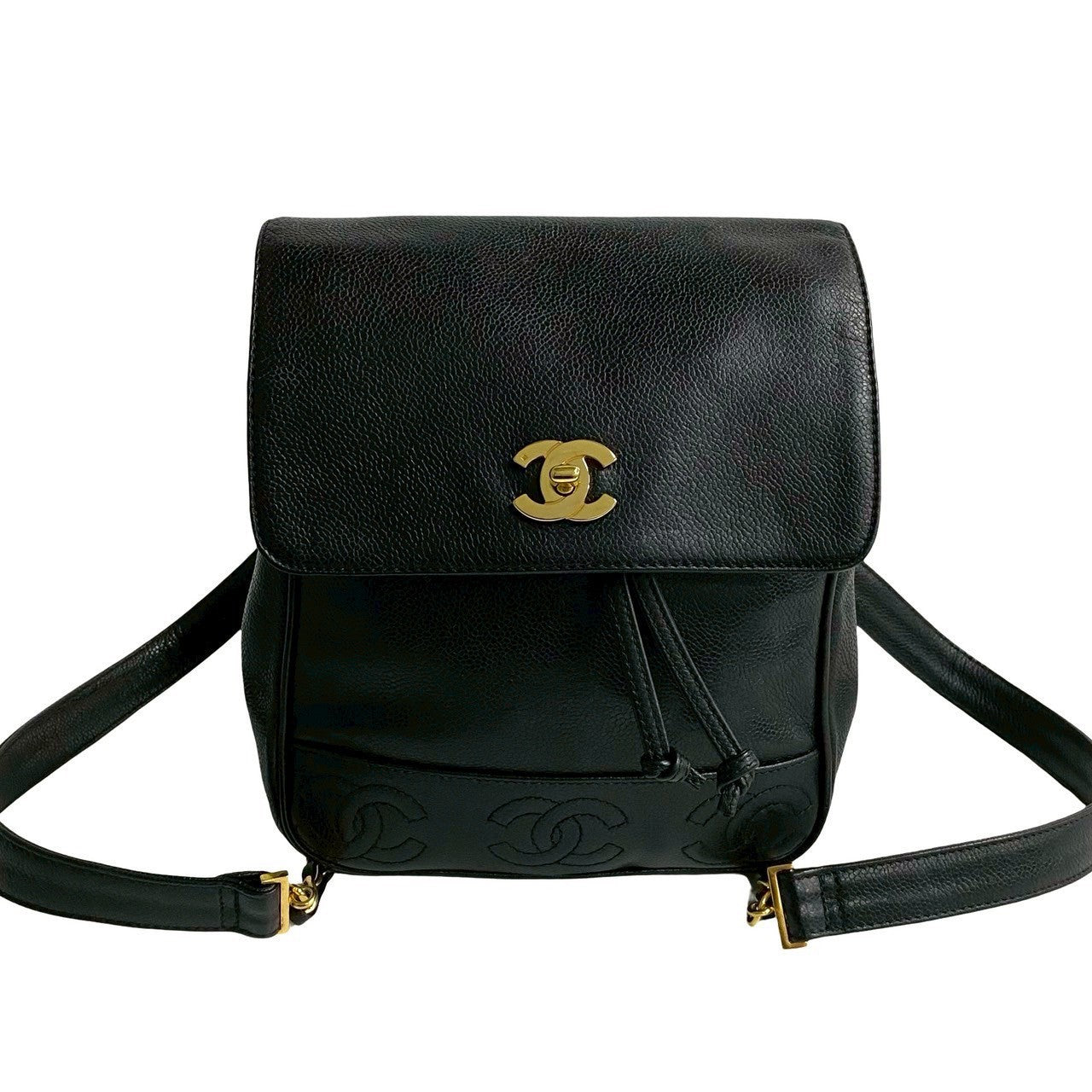 Chanel Triple Coco Caviar Leather Backpack
