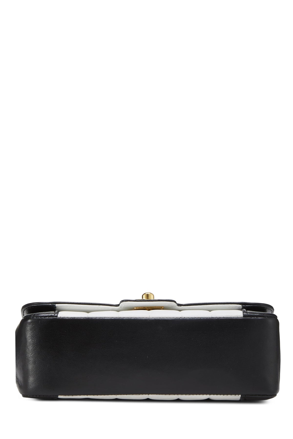 Chanel,  White & Black Vertical Lambskin Border Flap Mini, Multi