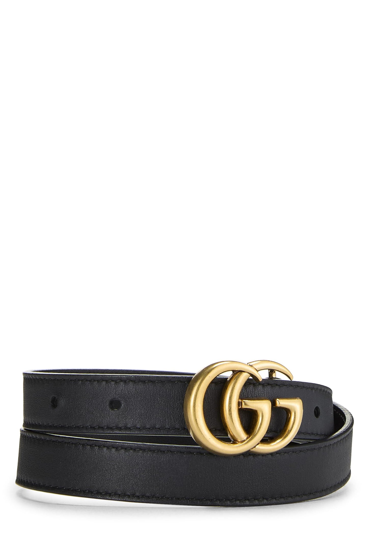 Gucci, Black Leather GG Marmont Belt 70, Black
