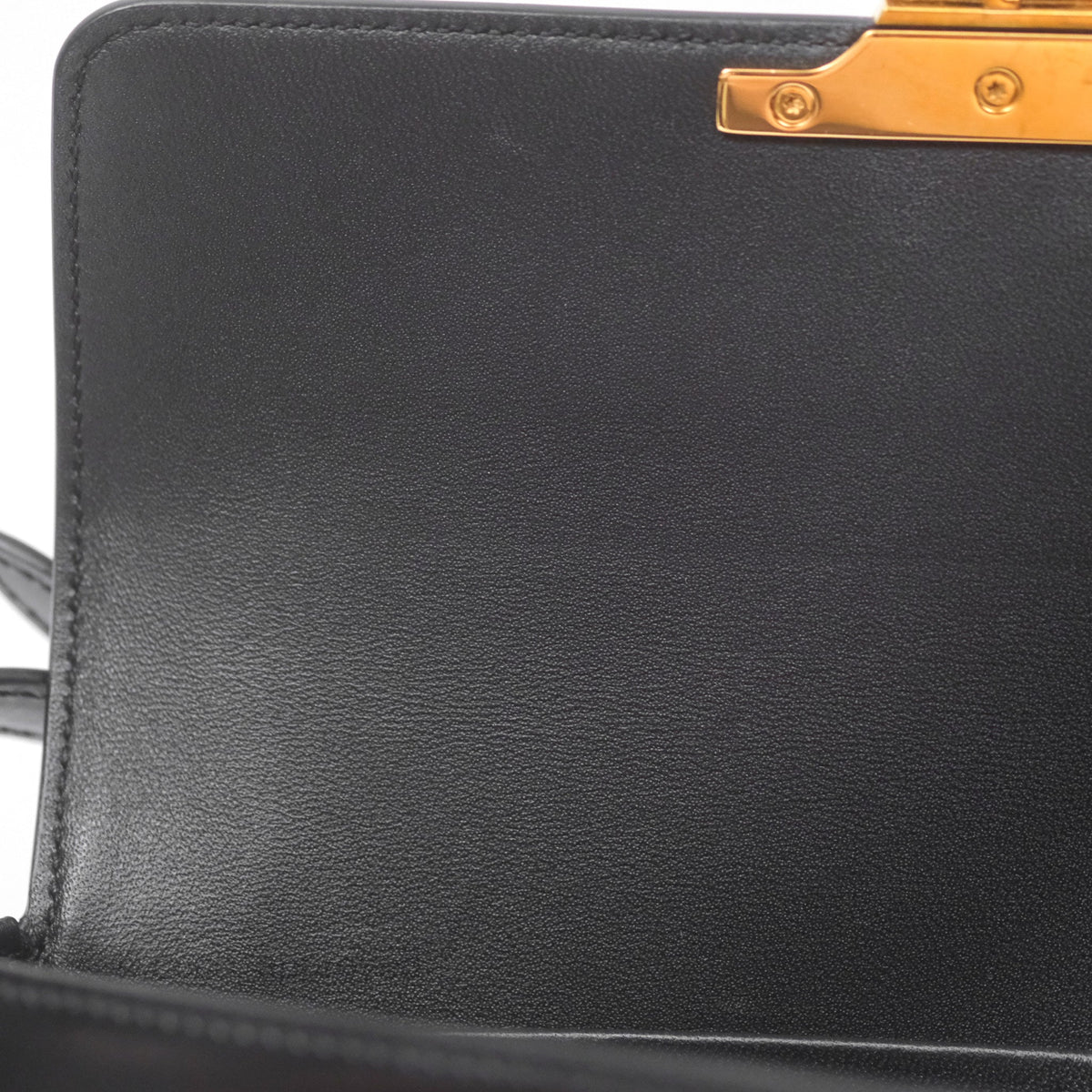 Celine Triomphe Shoulder Bag Black Calfskin
