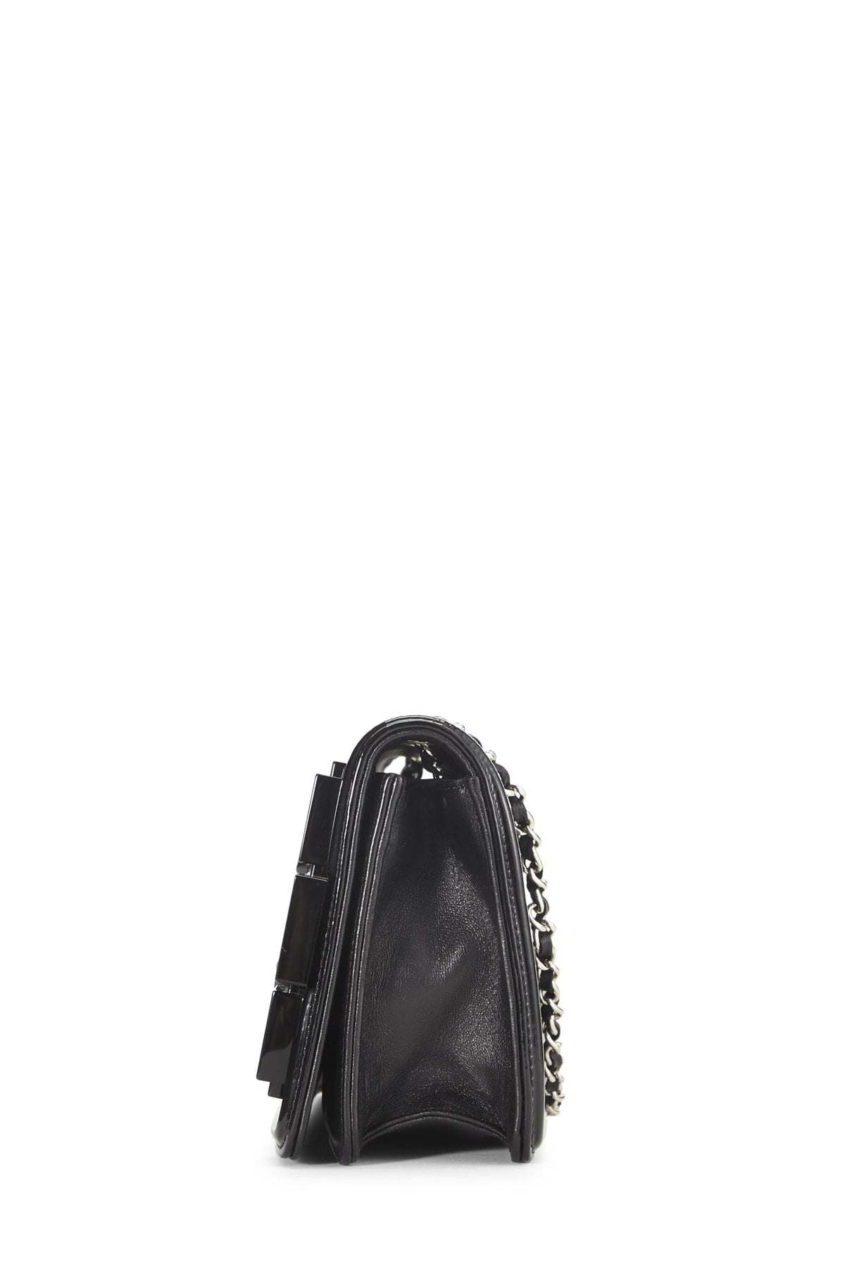 Chanel,  Black Patent Leather Boy Brick Flap, Black