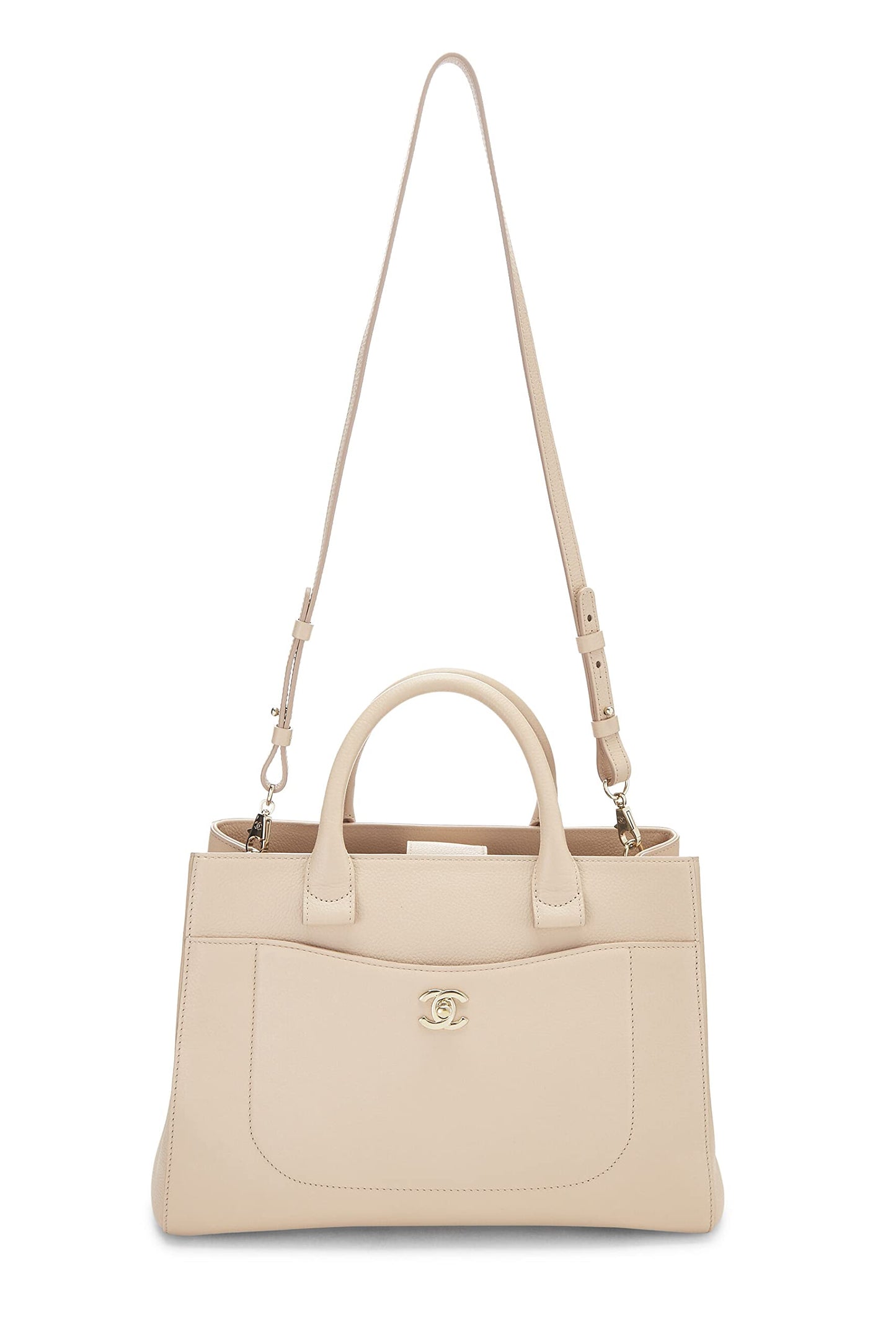 Chanel,  Beige Leather Neo Executive Shopping Tote, Beige