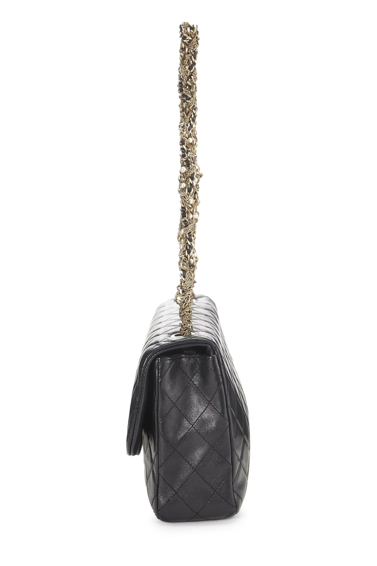 Chanel,  Black Quilted Lambskin Westminster Pearl Flap, Black