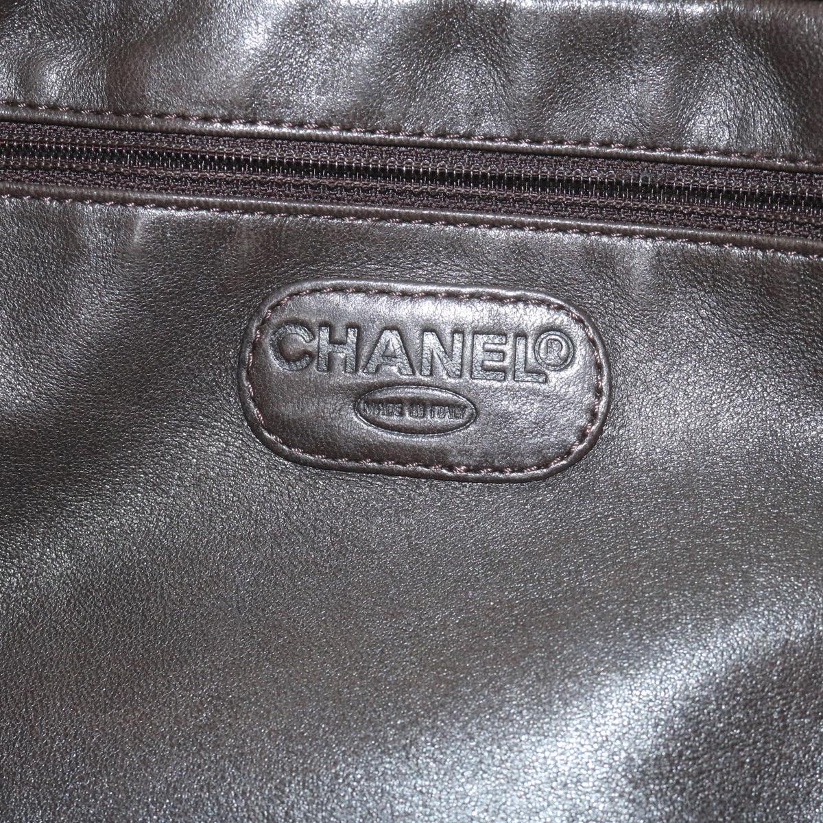 CHANEL Tote Bag Fur Brown Cc Auth 61881