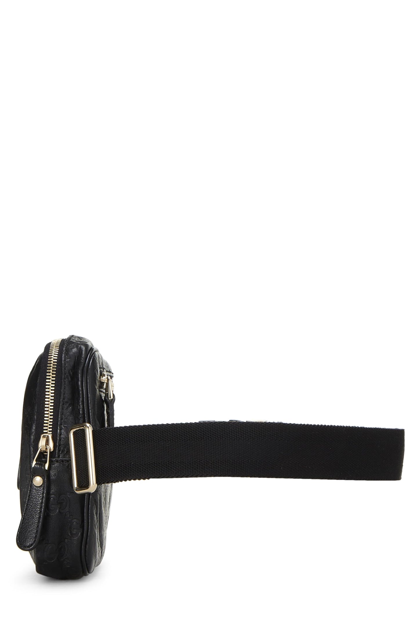 Gucci, Black Guccissima Double Pocket Waist Pouch Small, Black