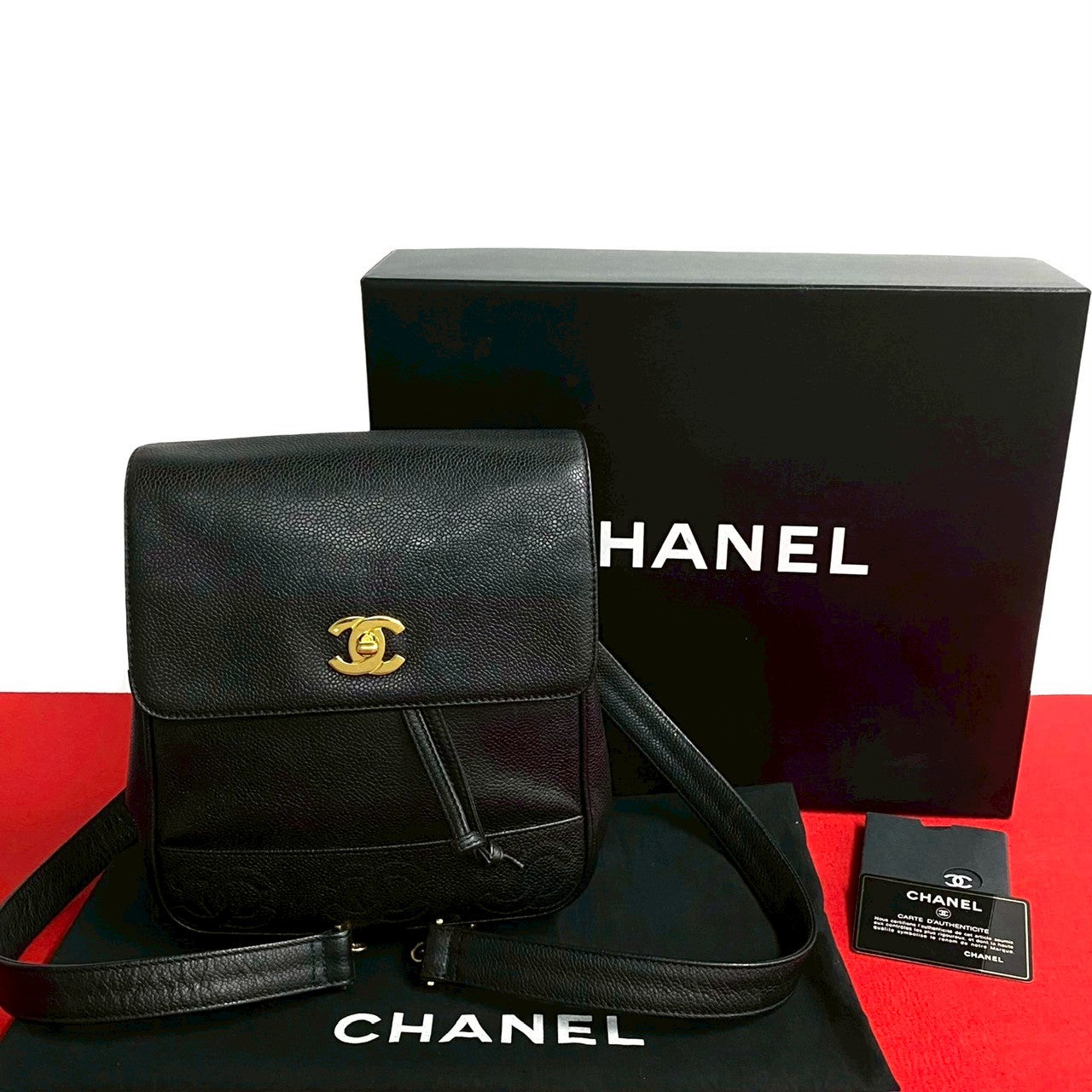 Chanel Triple Coco Caviar Leather Backpack