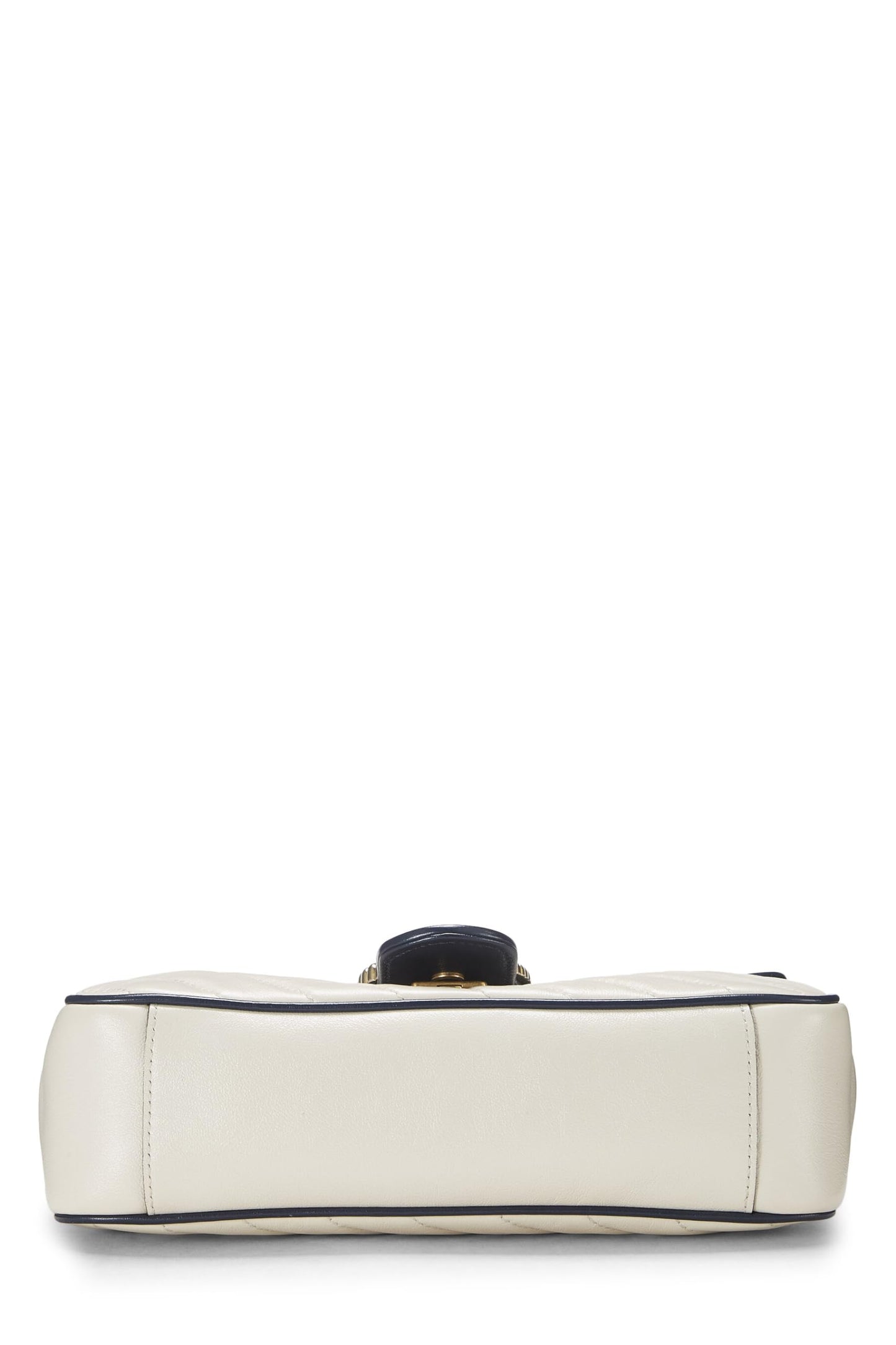 Gucci, White Leather Torchon GG Marmont Shoulder Bag Small, White