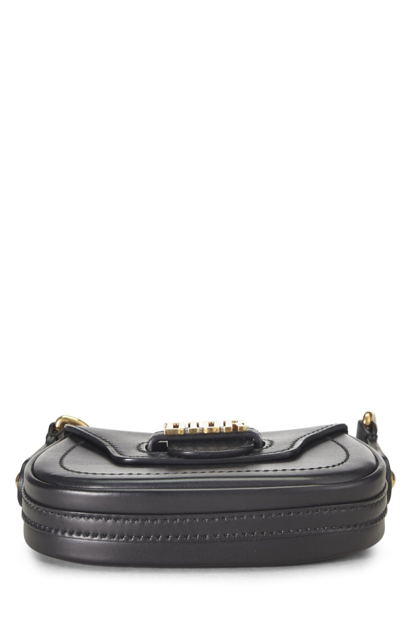 Dior,  Black Calfskin D-Fence Saddle Mini, Black