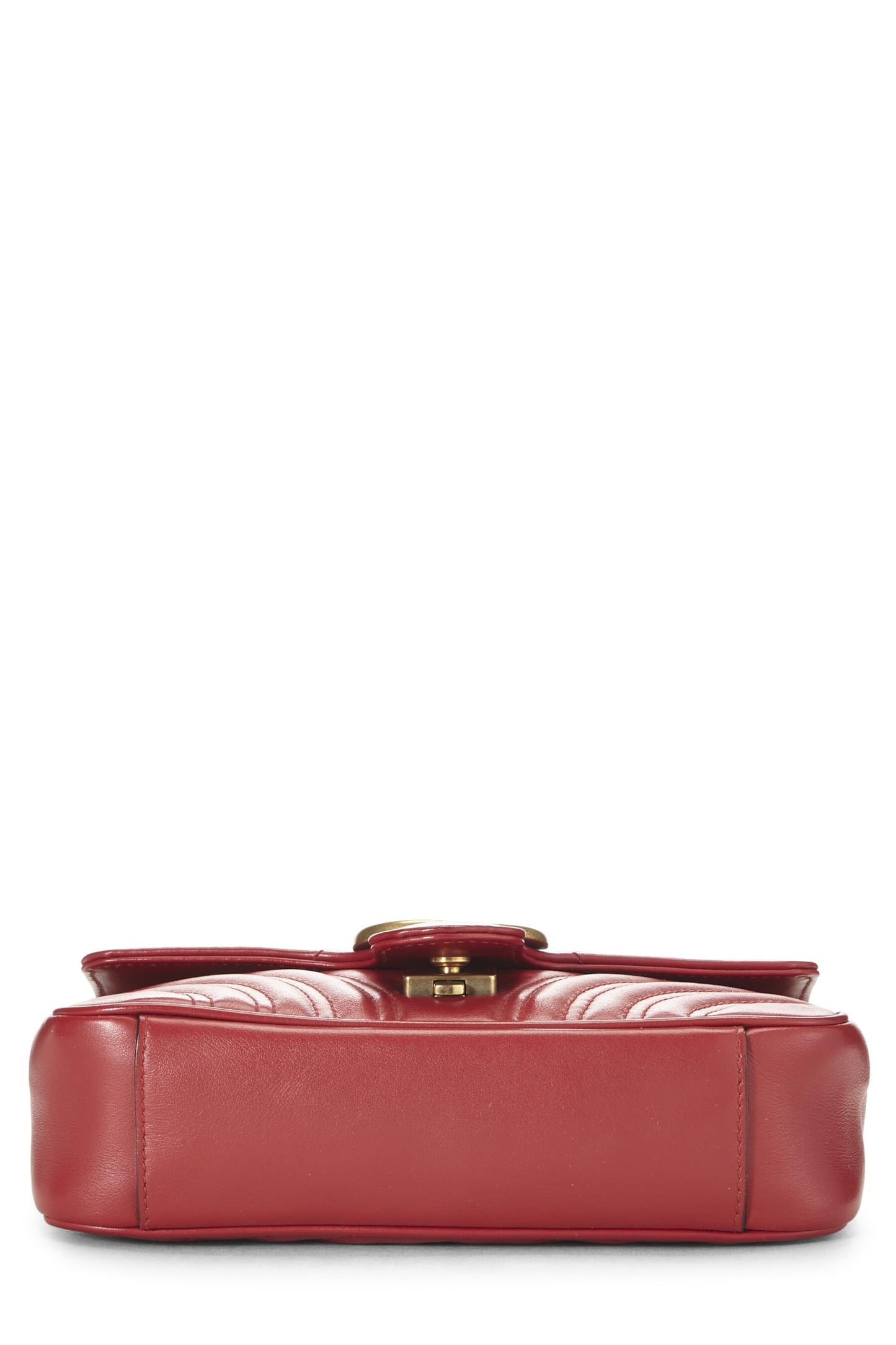 Gucci, Red Leather GG Marmont Shoulder Bag Small, Red