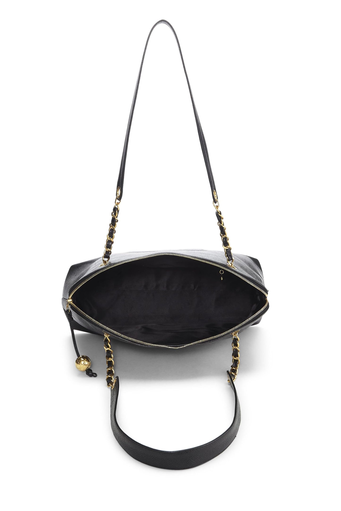 Chanel,  Black Caviar Zip Tote Large, Black