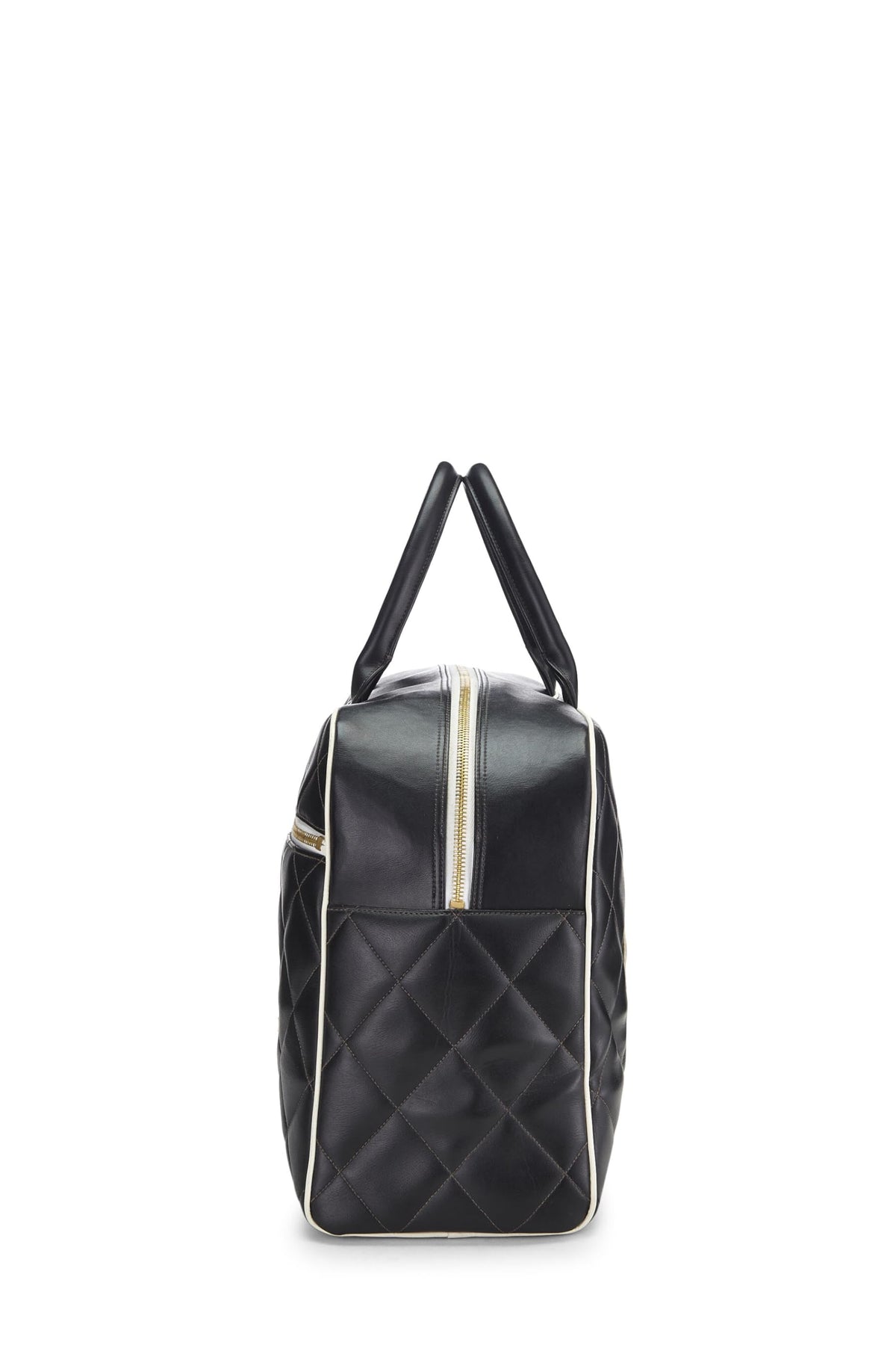 Chanel,  Black Quilted Calfskin Bowler Large, Black