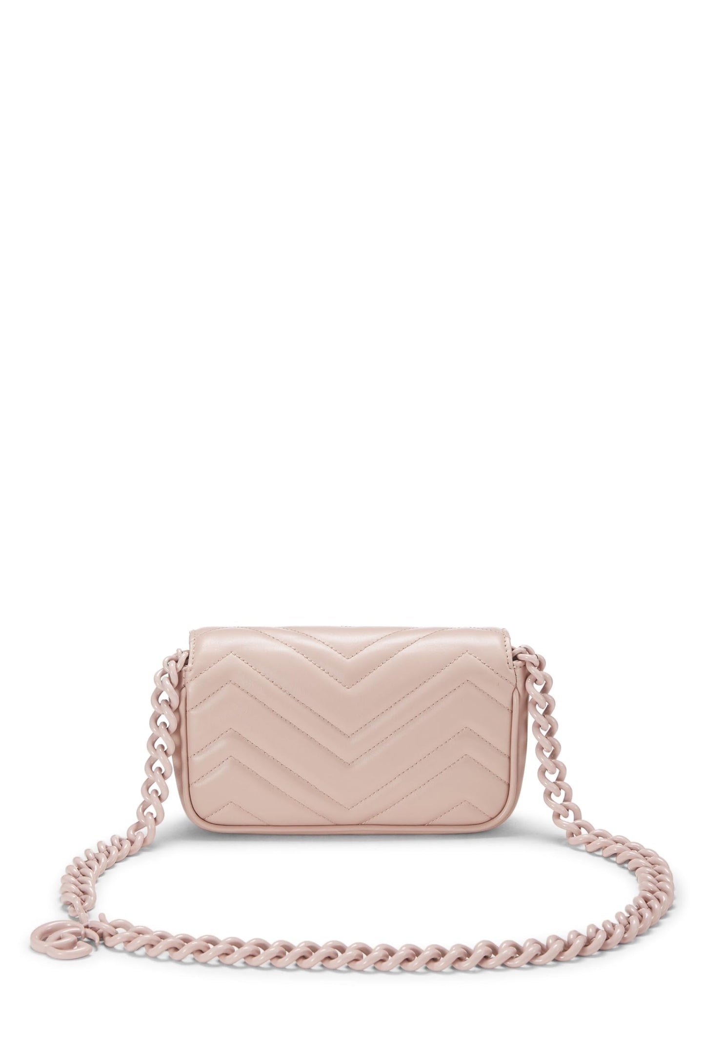 Gucci, Pink Chevron Leather GG Marmont Belt Bag, Pink
