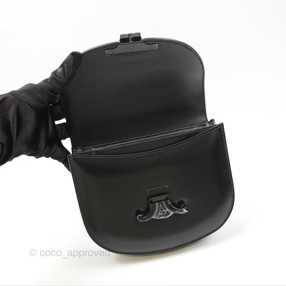 Celine Chain Besace Clea Shiny Calfskin So Black