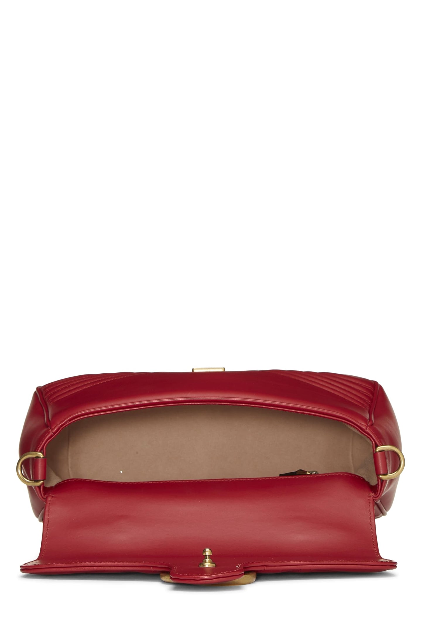 Gucci, Red Leather GG Marmont Top Handle Bag Small, Red