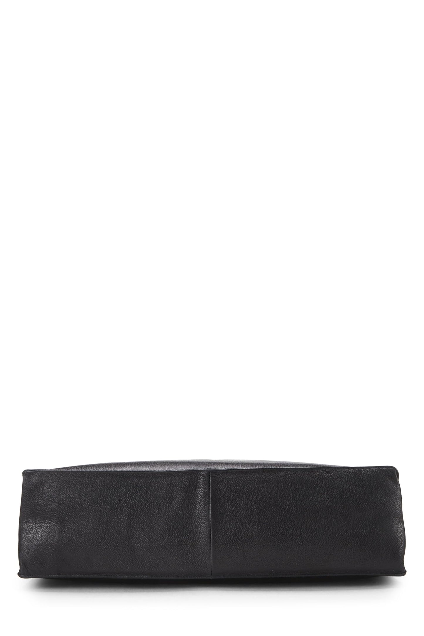 Chanel,  Black Caviar Flat Chain Tote Large, Black