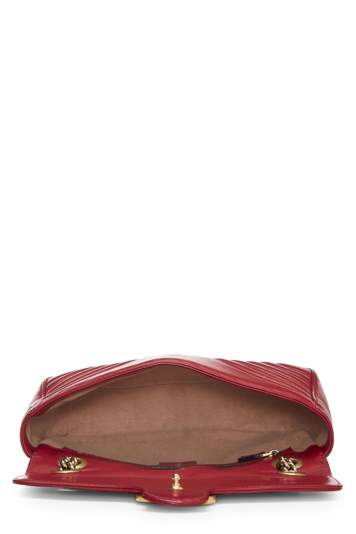 Gucci, Red Matelassé Leather Marmont Shoulder Bag Small, Red